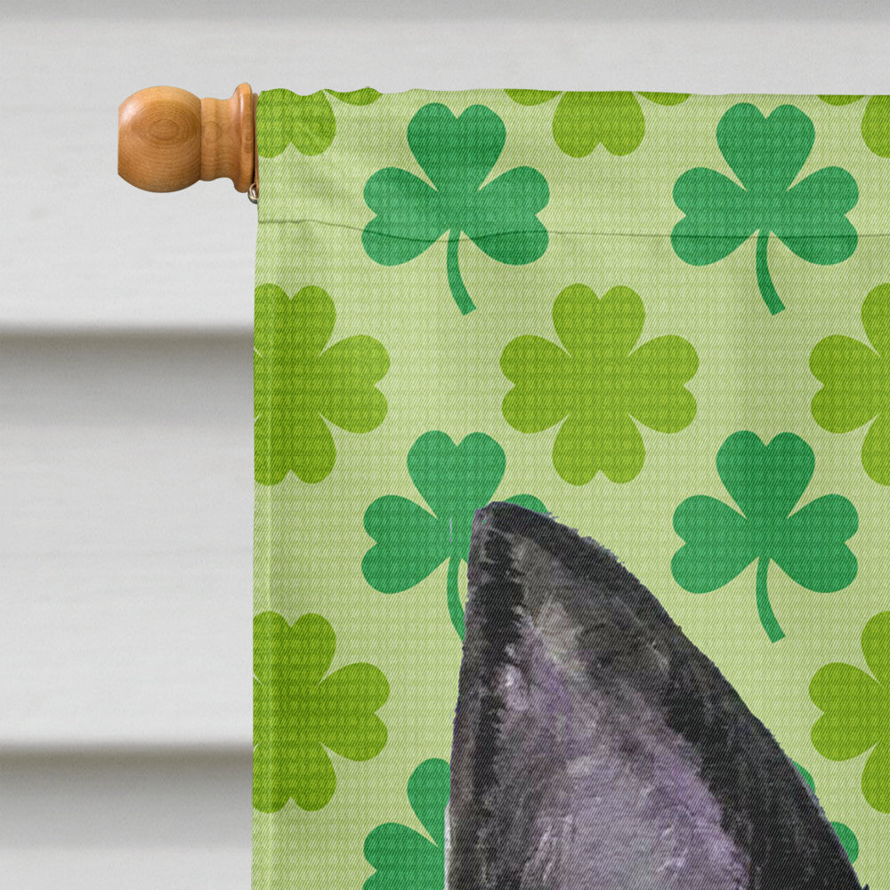 Australian Kelpie St. Patrick's Day Shamrock Portrait House Flag 28x40 Porch Sleeve Pole Decorative Outside Yard Banner Artwork Wall Hanging, Polyester