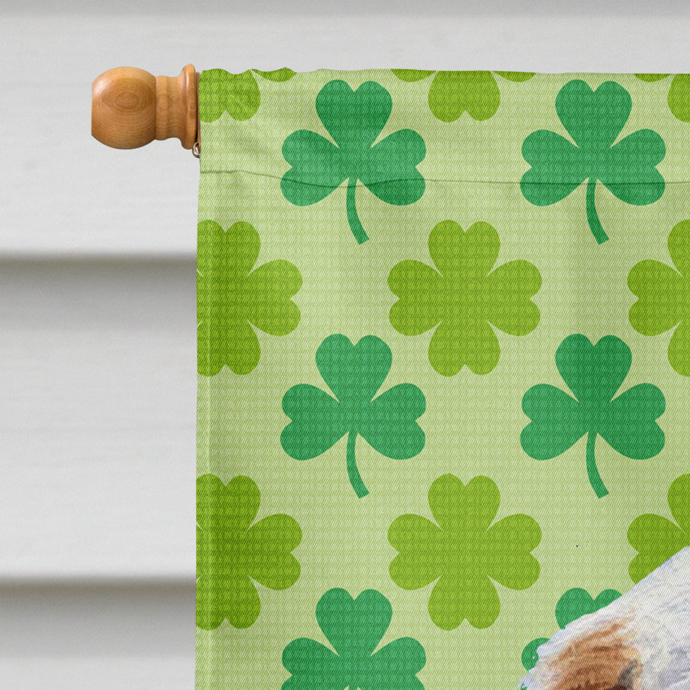 Clumber Spaniel St. Patrick's Day Shamrock Portrait House Flag 28x40 Porch Sleeve Pole Decorative Outside Yard Banner Artwork Wall Hanging, Polyester