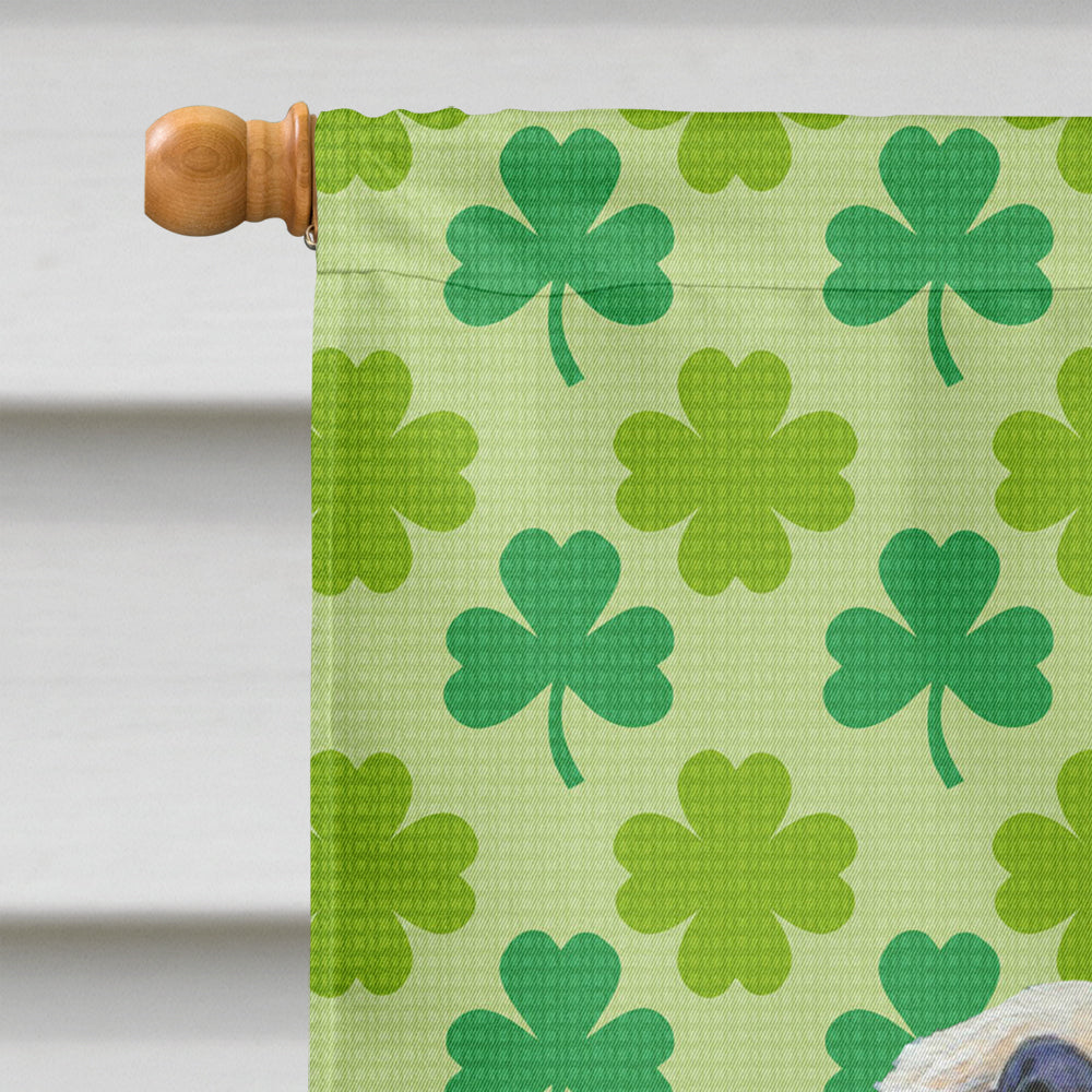 Dandie Dinmont Terrier St. Patrick's Day Shamrock House Flag 28x40 Porch Sleeve Pole Decorative Outside Yard Banner Artwork Wall Hanging, Polyester