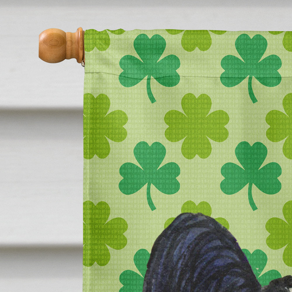 Papillon St. Patrick's Day Shamrock Portrait House Flag 28x40 Porch Sleeve Pole Decorative Outside Yard Banner Artwork Wall Hanging, Polyester