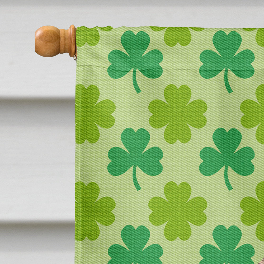 Irish Wolfhound St. Patrick's Day Shamrock Portrait House Flag 28x40 Porch Sleeve Pole Decorative Outside Yard Banner Artwork Wall Hanging, Polyester