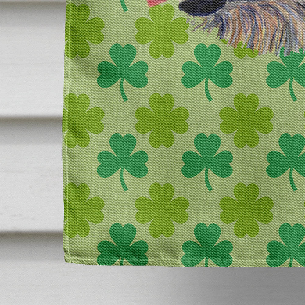 Irish Wolfhound St. Patrick's Day Shamrock Portrait House Flag 28x40 Porch Sleeve Pole Decorative Outside Yard Banner Artwork Wall Hanging, Polyester