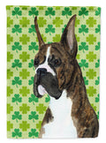 Boxer St. Patrick's Day Shamrock Portrait House Flag 28x40 Porch Sleeve Pole Decorative Outside Yard Banner Artwork Wall Hanging, Polyester