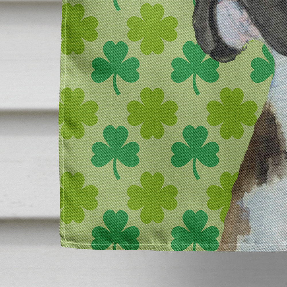 Boxer St. Patrick's Day Shamrock Portrait House Flag 28x40 Porch Sleeve Pole Decorative Outside Yard Banner Artwork Wall Hanging, Polyester