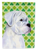 Boxer St. Patrick's Day Shamrock Portrait House Flag 28x40 Porch Sleeve Pole Decorative Outside Yard Banner Artwork Wall Hanging, Polyester