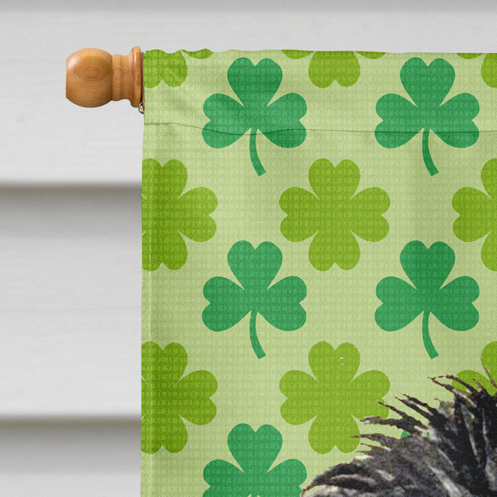 Affenpinscher St. Patrick's Day Shamrock Portrait House Flag 28x40 Porch Sleeve Pole Decorative Outside Yard Banner Artwork Wall Hanging, Polyester