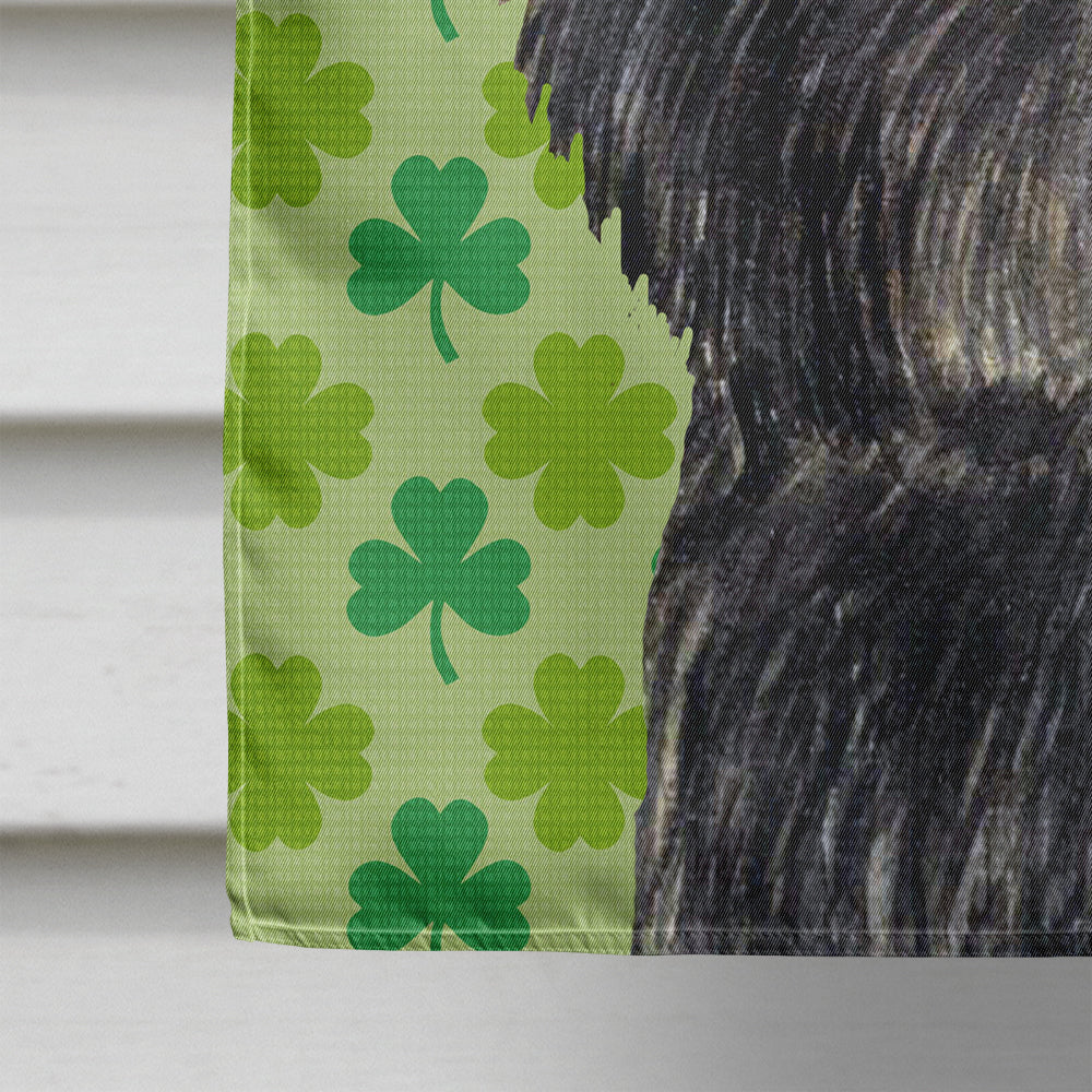 Affenpinscher St. Patrick's Day Shamrock Portrait House Flag 28x40 Porch Sleeve Pole Decorative Outside Yard Banner Artwork Wall Hanging, Polyester