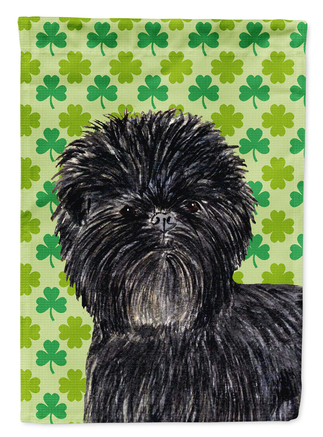 Affenpinscher St. Patrick's Day Shamrock Portrait Garden Flag Mailbox Decorative Yard Banner Outside Patio Artwork for Flower Beds, Garden Size, Multicolor