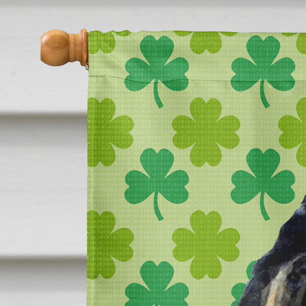 Tibetan Mastiff St. Patrick's Day Shamrock Portrait House Flag 28x40 Porch Sleeve Pole Decorative Outside Yard Banner Artwork Wall Hanging, Polyester