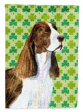 Springer Spaniel St. Patrick's Day Shamrock Portrait House Flag 28x40 Porch Sleeve Pole Decorative Outside Yard Banner Artwork Wall Hanging, Polyester