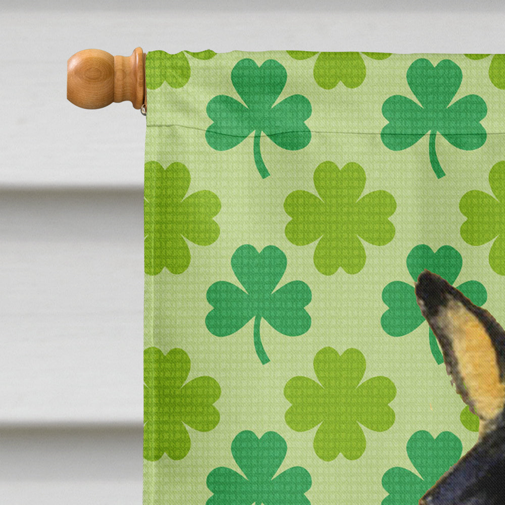 Basenji St. Patrick's Day Shamrock Portrait House Flag 28x40 Porch Sleeve Pole Decorative Outside Yard Banner Artwork Wall Hanging, Polyester
