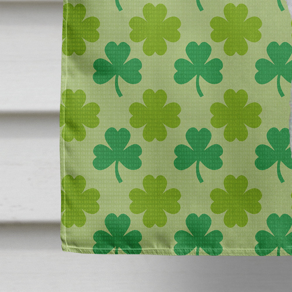 Basenji St. Patrick's Day Shamrock Portrait House Flag 28x40 Porch Sleeve Pole Decorative Outside Yard Banner Artwork Wall Hanging, Polyester