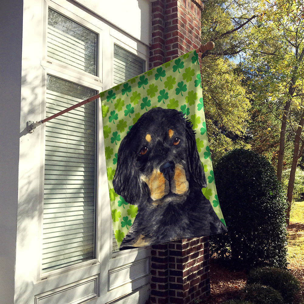 Gordon Setter St. Patrick's Day Shamrock Portrait House Flag 28x40 Porch Sleeve Pole Decorative Outside Yard Banner Artwork Wall Hanging, Polyester