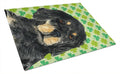 Gordon Setter St. Patrick's Day Shamrock Portrait Cutting Board Tempered Glass Kitchen Cutting Surface, Heat Resistant Chopping, Non-Slip Feet, Food Prep & Serving