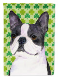 Boston Terrier St. Patrick's Day Shamrock Portrait House Flag 28x40 Porch Sleeve Pole Decorative Outside Yard Banner Artwork Wall Hanging, Polyester