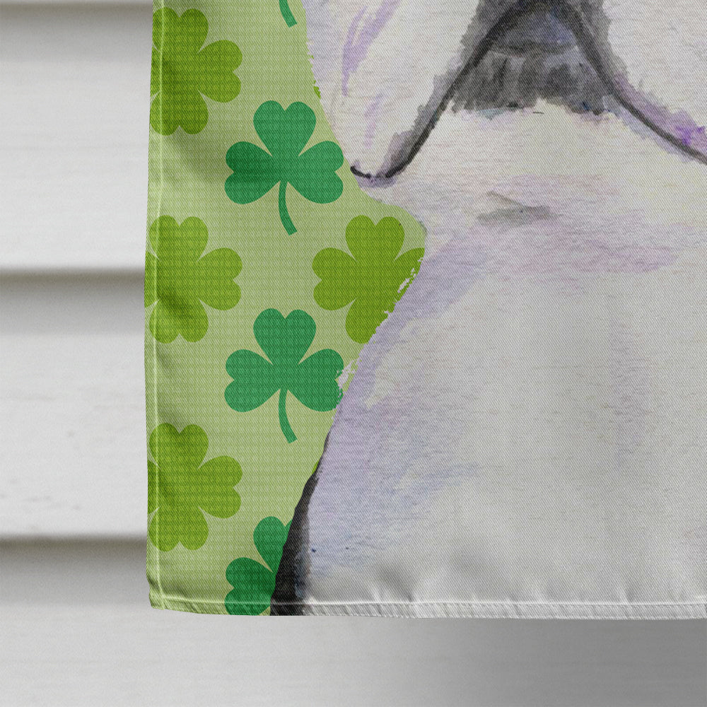 Boston Terrier St. Patrick's Day Shamrock Portrait House Flag 28x40 Porch Sleeve Pole Decorative Outside Yard Banner Artwork Wall Hanging, Polyester