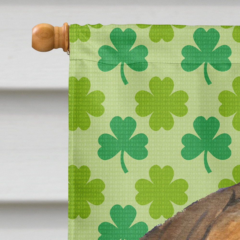 Bullmastiff St. Patrick's Day Shamrock Portrait House Flag 28x40 Porch Sleeve Pole Decorative Outside Yard Banner Artwork Wall Hanging, Polyester