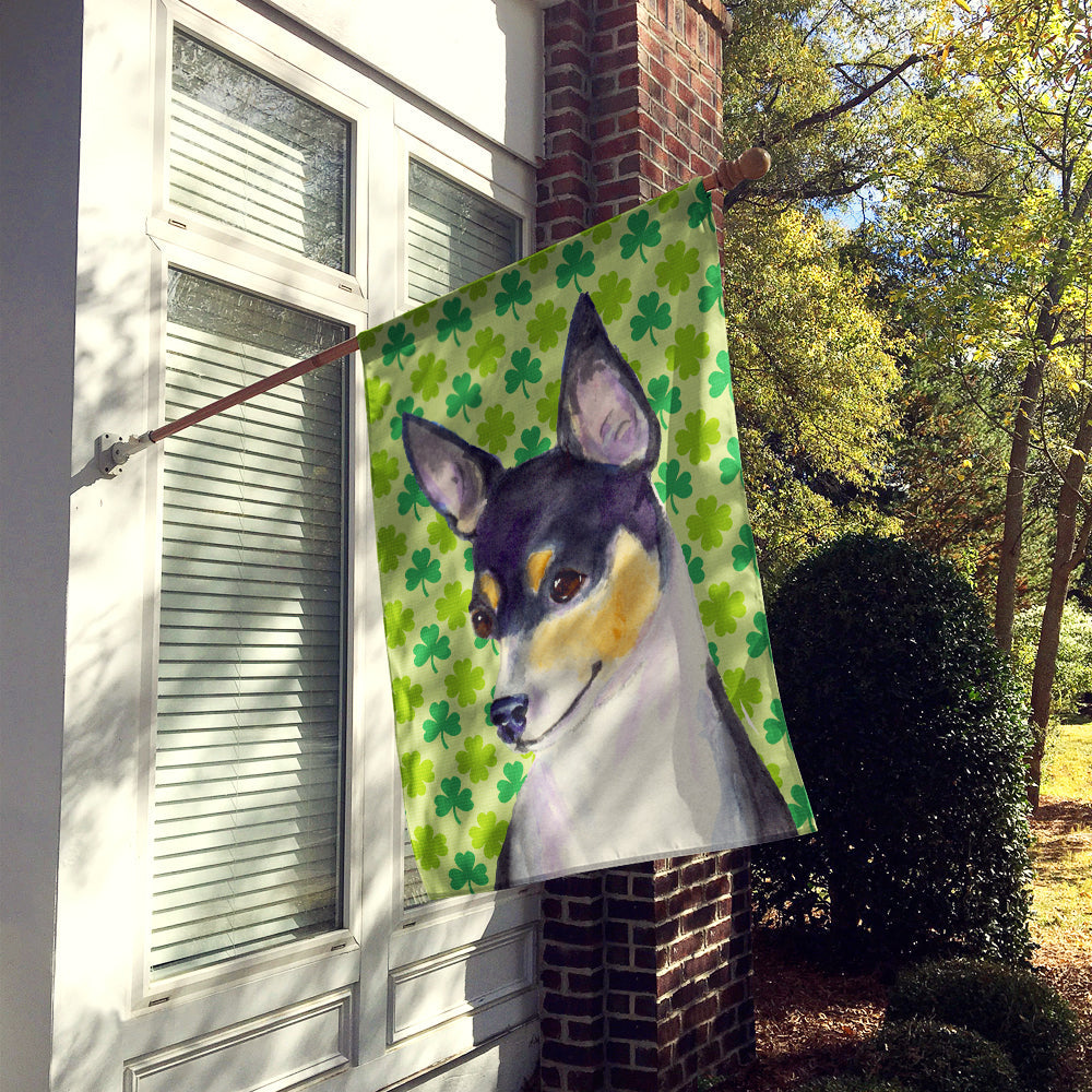 Chihuahua St. Patrick's Day Shamrock Portrait House Flag 28x40 Porch Sleeve Pole Decorative Outside Yard Banner Artwork Wall Hanging, Polyester