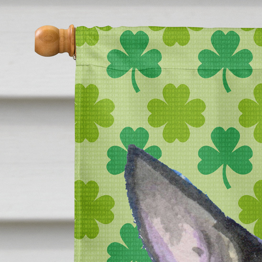 Chihuahua St. Patrick's Day Shamrock Portrait House Flag 28x40 Porch Sleeve Pole Decorative Outside Yard Banner Artwork Wall Hanging, Polyester
