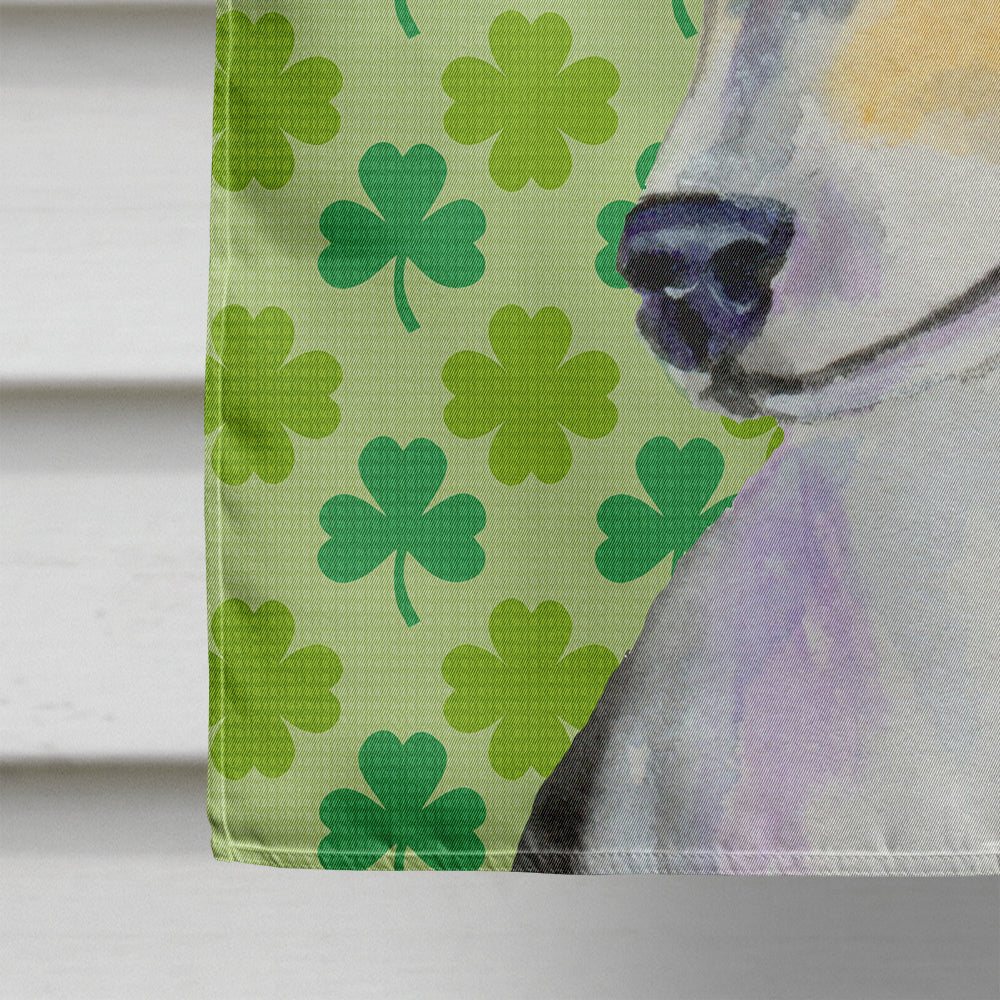 Chihuahua St. Patrick's Day Shamrock Portrait House Flag 28x40 Porch Sleeve Pole Decorative Outside Yard Banner Artwork Wall Hanging, Polyester