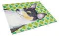 Chihuahua St. Patrick's Day Shamrock Portrait Cutting Board Tempered Glass Kitchen Cutting Surface, Heat Resistant Chopping, Non-Slip Feet, Food Prep & Serving