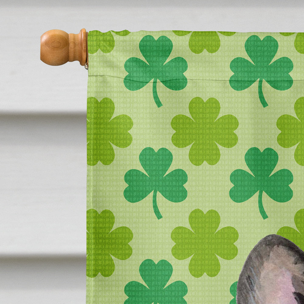 French Bulldog St. Patrick's Day Shamrock Portrait House Flag 28x40 Porch Sleeve Pole Decorative Outside Yard Banner Artwork Wall Hanging, Polyester