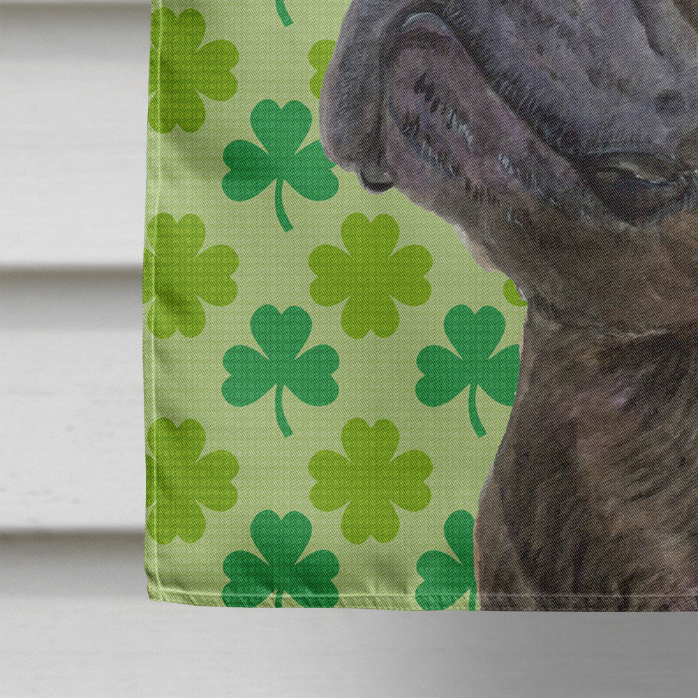 French Bulldog St. Patrick's Day Shamrock Portrait House Flag 28x40 Porch Sleeve Pole Decorative Outside Yard Banner Artwork Wall Hanging, Polyester