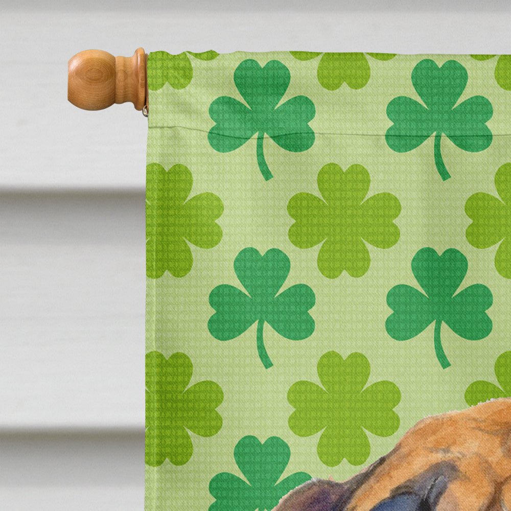 Mastiff St. Patrick's Day Shamrock Portrait House Flag 28x40 Porch Sleeve Pole Decorative Outside Yard Banner Artwork Wall Hanging, Polyester