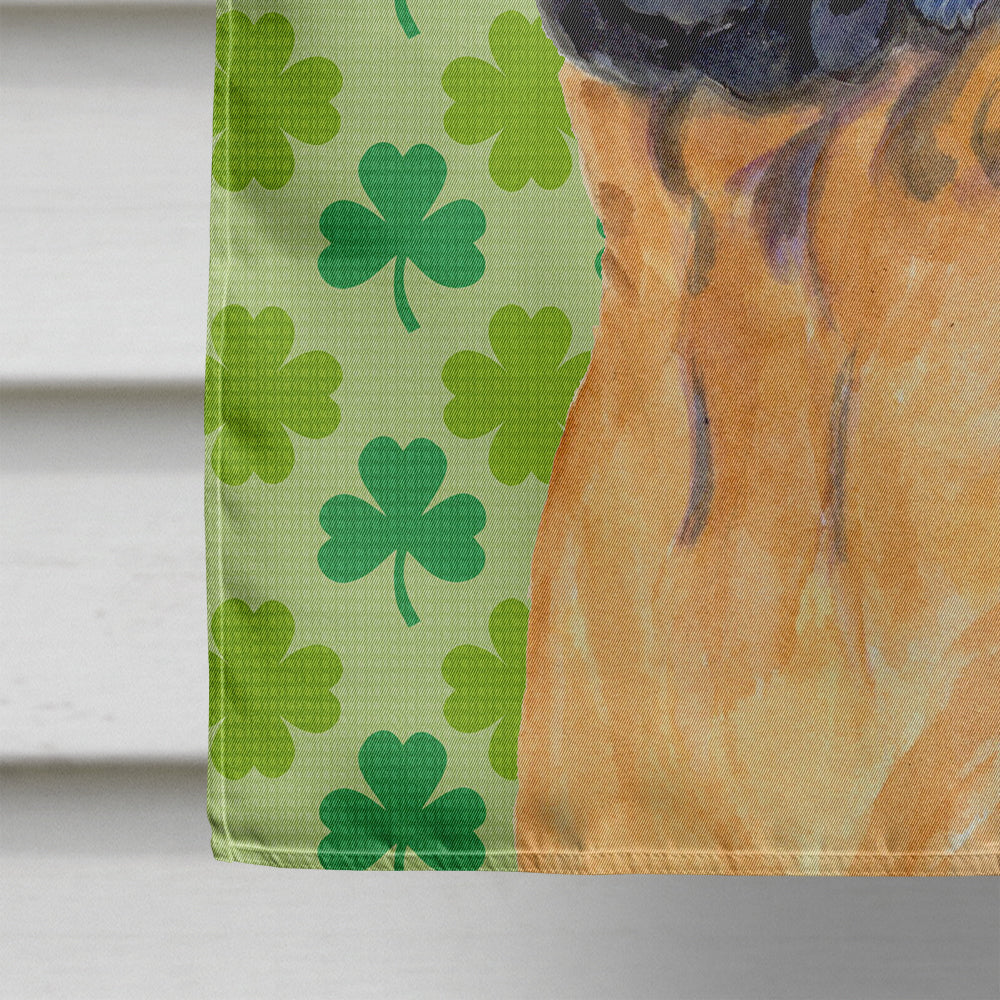 Mastiff St. Patrick's Day Shamrock Portrait House Flag 28x40 Porch Sleeve Pole Decorative Outside Yard Banner Artwork Wall Hanging, Polyester