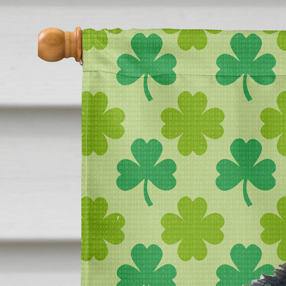 Akita St. Patrick's Day Shamrock Portrait House Flag 28x40 Porch Sleeve Pole Decorative Outside Yard Banner Artwork Wall Hanging, Polyester