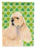 Cocker Spaniel St. Patrick's Day Shamrock Portrait House Flag 28x40 Porch Sleeve Pole Decorative Outside Yard Banner Artwork Wall Hanging, Polyester
