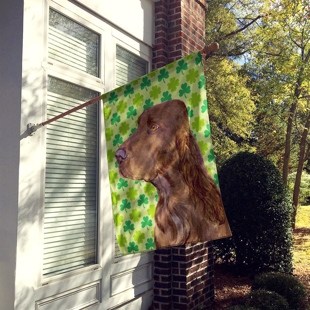 Field Spaniel St. Patrick's Day Shamrock Portrait House Flag 28x40 Porch Sleeve Pole Decorative Outside Yard Banner Artwork Wall Hanging, Polyester