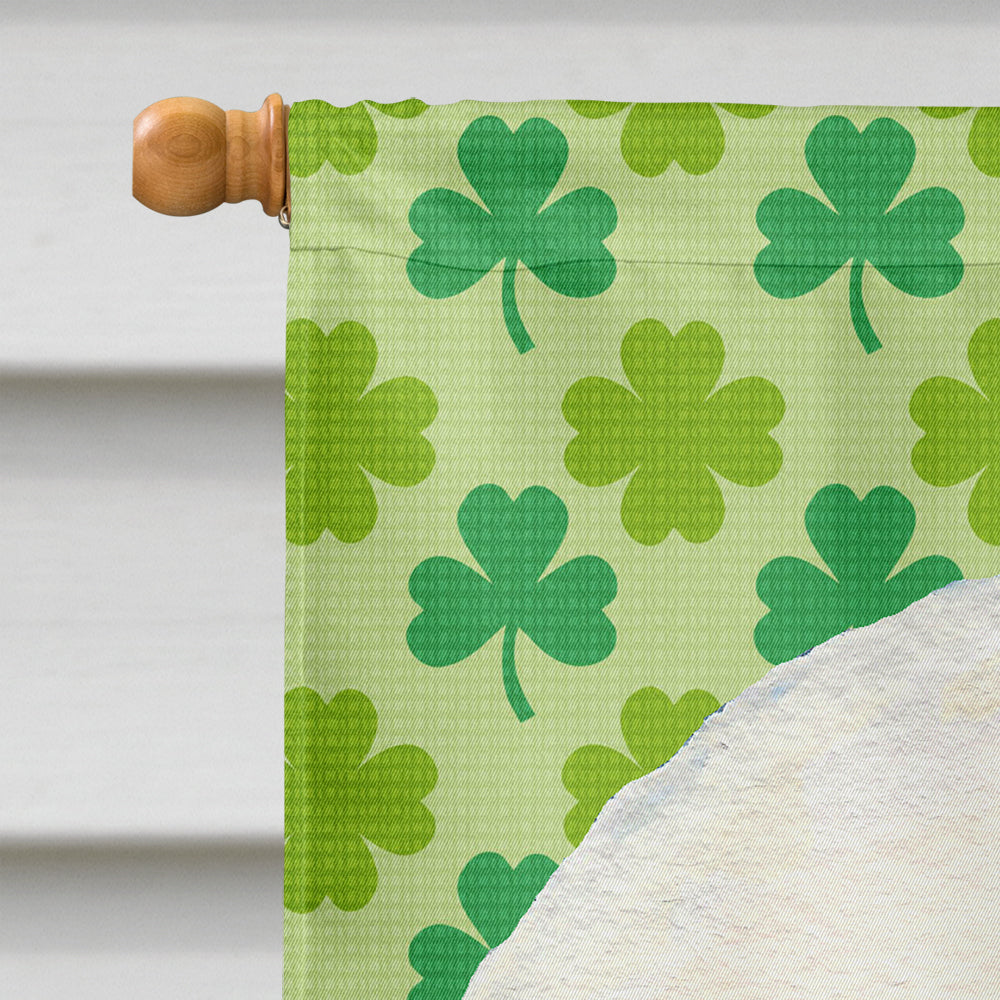 Bichon Frise St. Patrick's Day Shamrock Portrait House Flag 28x40 Porch Sleeve Pole Decorative Outside Yard Banner Artwork Wall Hanging, Polyester