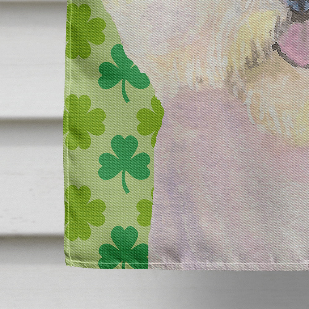 Bichon Frise St. Patrick's Day Shamrock Portrait House Flag 28x40 Porch Sleeve Pole Decorative Outside Yard Banner Artwork Wall Hanging, Polyester