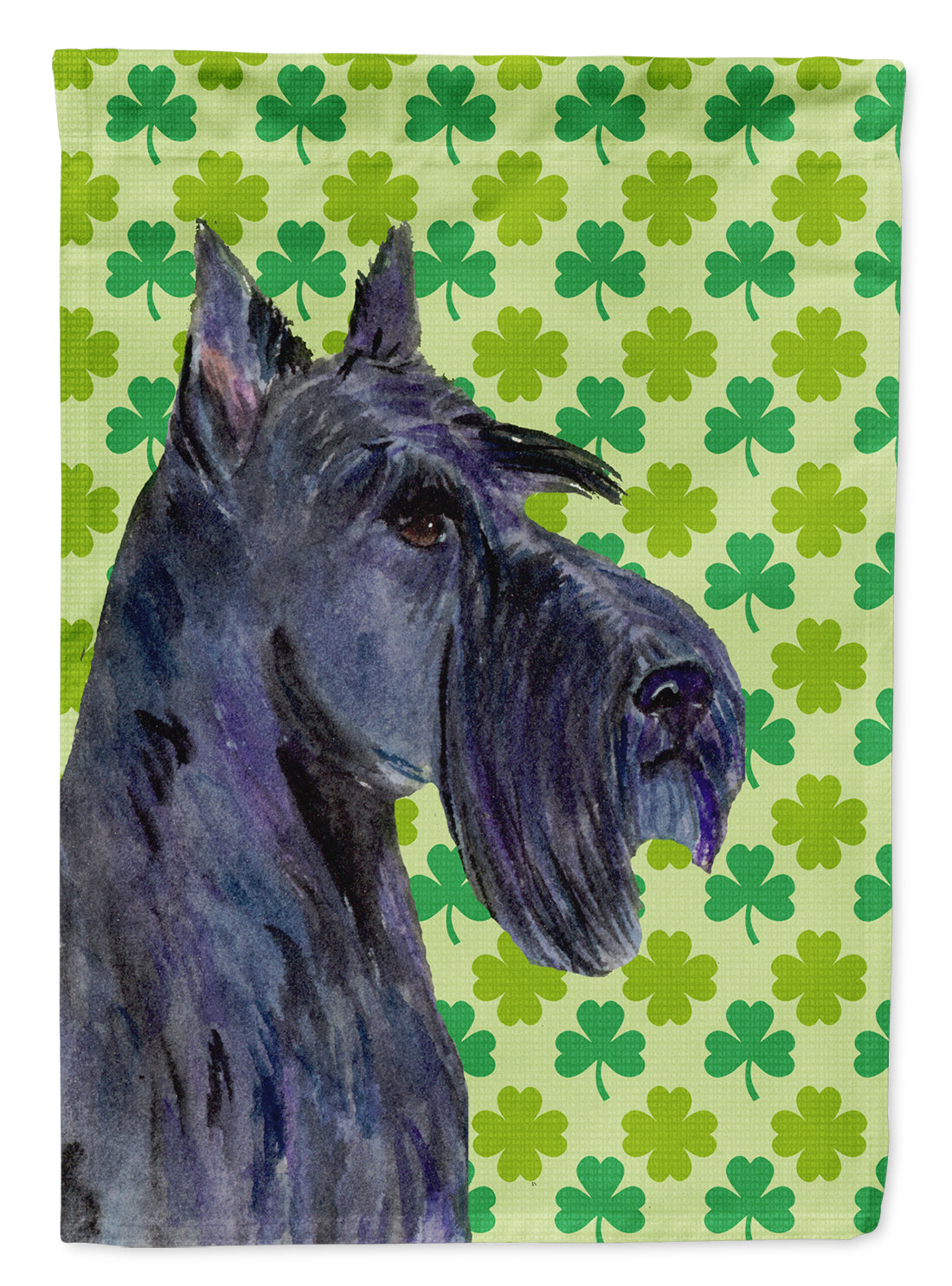 Scottish Terrier St. Patrick's Day Shamrock Portrait House Flag 28x40 Porch Sleeve Pole Decorative Outside Yard Banner Artwork Wall Hanging, Polyester