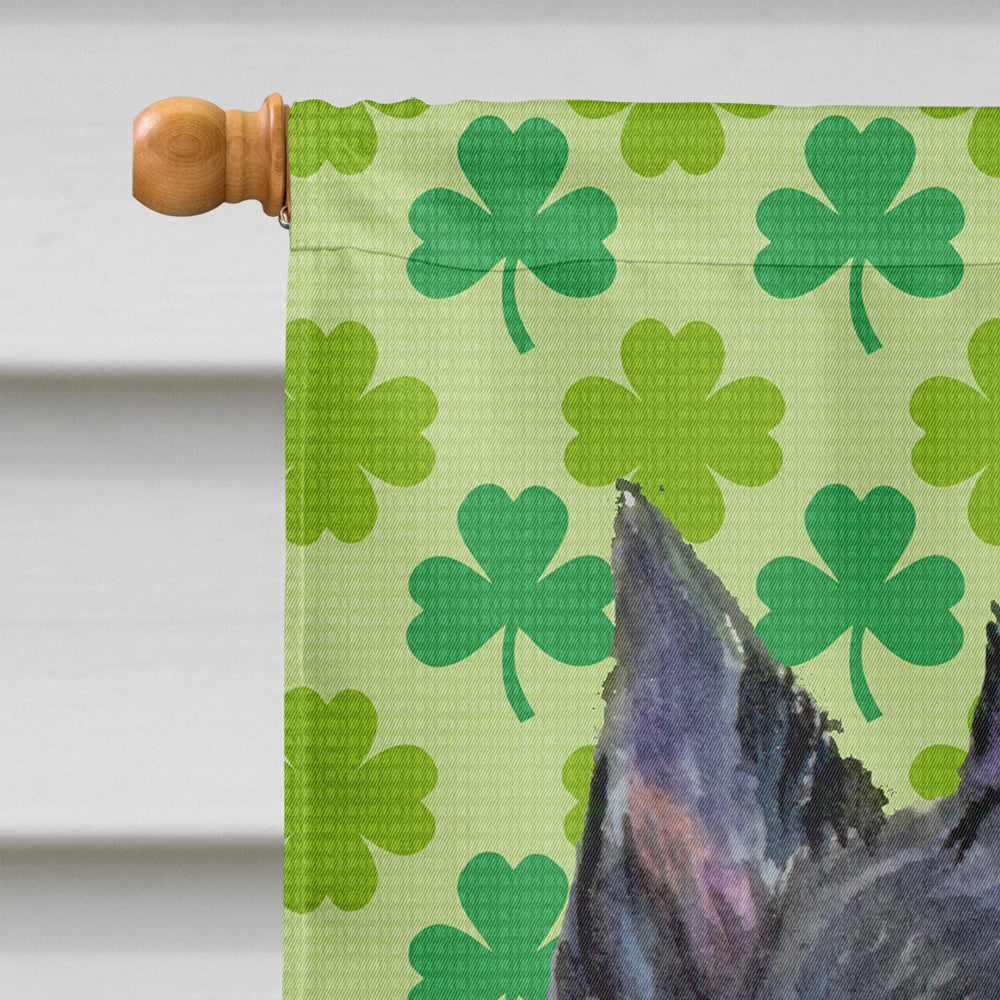 Scottish Terrier St. Patrick's Day Shamrock Portrait House Flag 28x40 Porch Sleeve Pole Decorative Outside Yard Banner Artwork Wall Hanging, Polyester