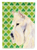 Scottish Terrier St. Patrick's Day Shamrock Portrait House Flag 28x40 Porch Sleeve Pole Decorative Outside Yard Banner Artwork Wall Hanging, Polyester