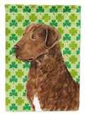 Chesapeake Bay Retriever St. Patrick's Day Shamrock Portrait House Flag 28x40 Porch Sleeve Pole Decorative Outside Yard Banner Artwork Wall Hanging, Polyester