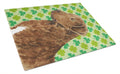 Chesapeake Bay Retriever St. Patrick's Day Shamrock Portrait Cutting Board Tempered Glass Kitchen Cutting Surface, Heat Resistant Chopping, Non-Slip Feet, Food Prep & Serving