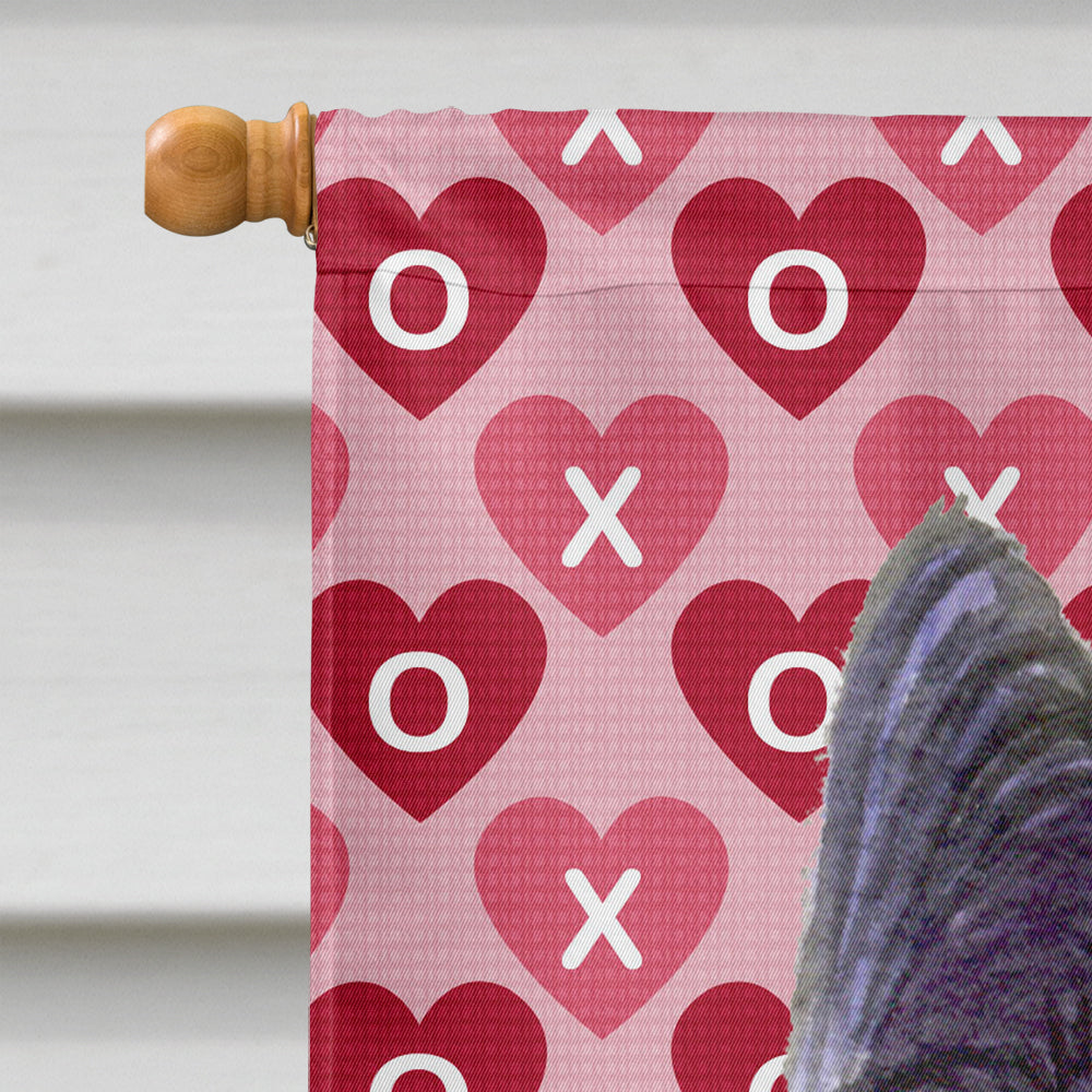 Skye Terrier Hearts Love and Valentine's Day Portrait House Flag 28x40 Porch Sleeve Pole Decorative Outside Yard Banner Artwork Wall Hanging, Polyester