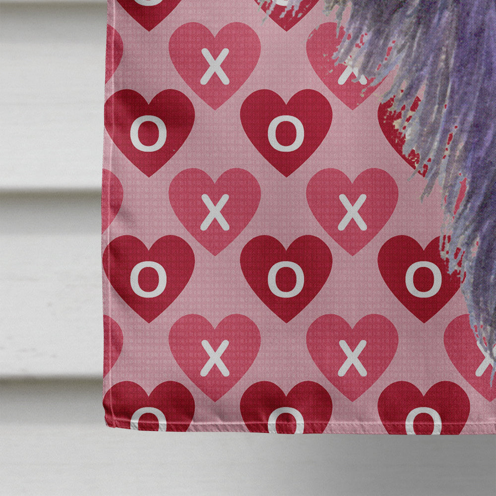 Skye Terrier Hearts Love and Valentine's Day Portrait House Flag 28x40 Porch Sleeve Pole Decorative Outside Yard Banner Artwork Wall Hanging, Polyester