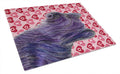 Skye Terrier Hearts Love and Valentine's Day Portrait Cutting Board Tempered Glass Kitchen Cutting Surface, Heat Resistant Chopping, Non-Slip Feet, Food Prep & Serving