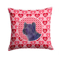 Skye Terrier Hearts Love and Valentine's Day Portrait Decorative Throw Pillow 14x14 Indoor Outdoor Accent Cushion, Fabric Cover with Insert for Sofa, Bed, Porch & Living Room