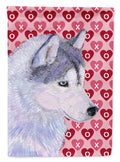 Siberian Husky Hearts Love Valentine's Day House Flag 28x40 Porch Sleeve Pole Decorative Outside Yard Banner Artwork Wall Hanging, Polyester