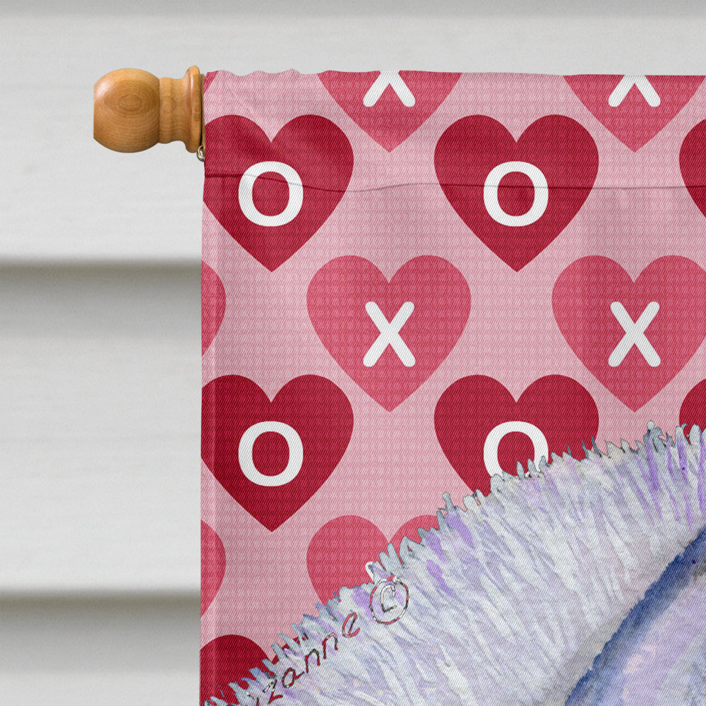 Siberian Husky Hearts Love Valentine's Day House Flag 28x40 Porch Sleeve Pole Decorative Outside Yard Banner Artwork Wall Hanging, Polyester