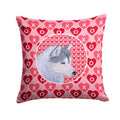 Siberian Husky Hearts Love Valentine's Day Decorative Throw Pillow 14x14 Indoor Outdoor Accent Cushion, Fabric Cover with Insert for Sofa, Bed, Porch & Living Room