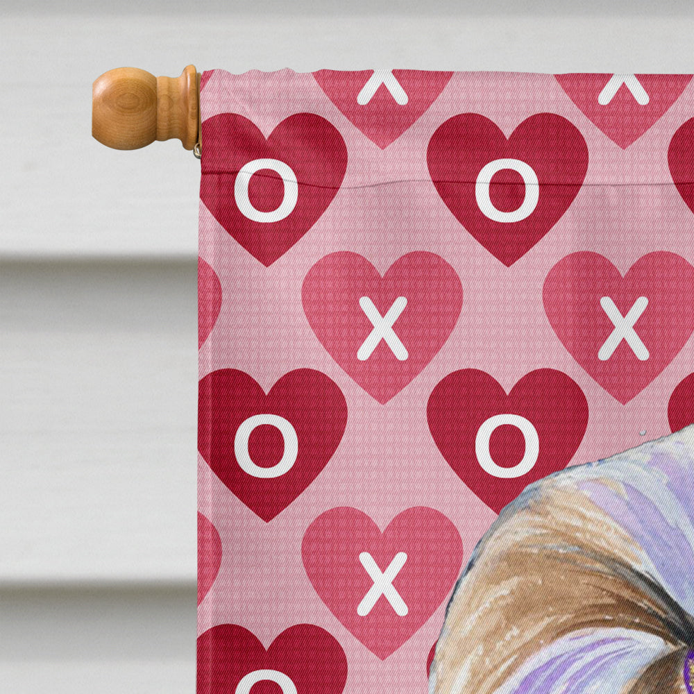 Shih Tzu Hearts Love and Valentine's Day Portrait House Flag 28x40 Porch Sleeve Pole Decorative Outside Yard Banner Artwork Wall Hanging, Polyester