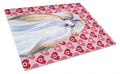 Shih Tzu Hearts Love and Valentine's Day Portrait Cutting Board Tempered Glass Kitchen Cutting Surface, Heat Resistant Chopping, Non-Slip Feet, Food Prep & Serving
