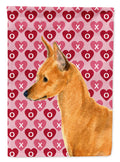 Min Pin Hearts Love and Valentine's Day Portrait House Flag 28x40 Porch Sleeve Pole Decorative Outside Yard Banner Artwork Wall Hanging, Polyester