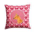 Min Pin Hearts Love and Valentine's Day Portrait Decorative Throw Pillow 14x14 Indoor Outdoor Accent Cushion, Fabric Cover with Insert for Sofa, Bed, Porch & Living Room